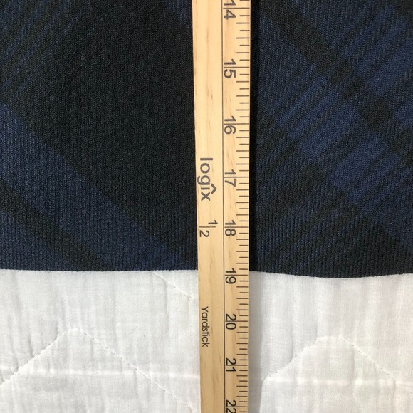 Ann Taylor Loft Skirt Women's Size 6 Blue Black Tartan Plaid Mini Lined Side Zip - Picture 10 of 11